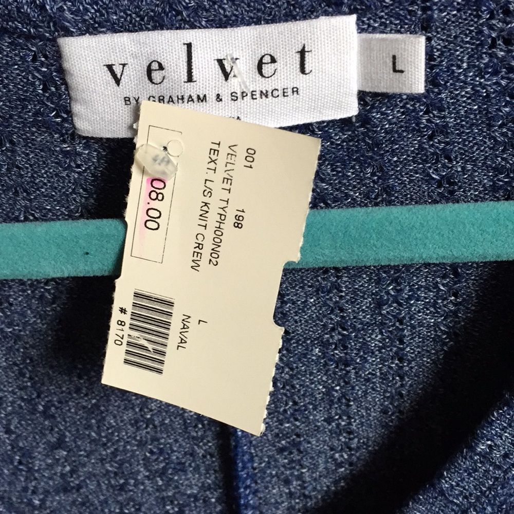 Beautiful and ultra soft Velvet blue sweater